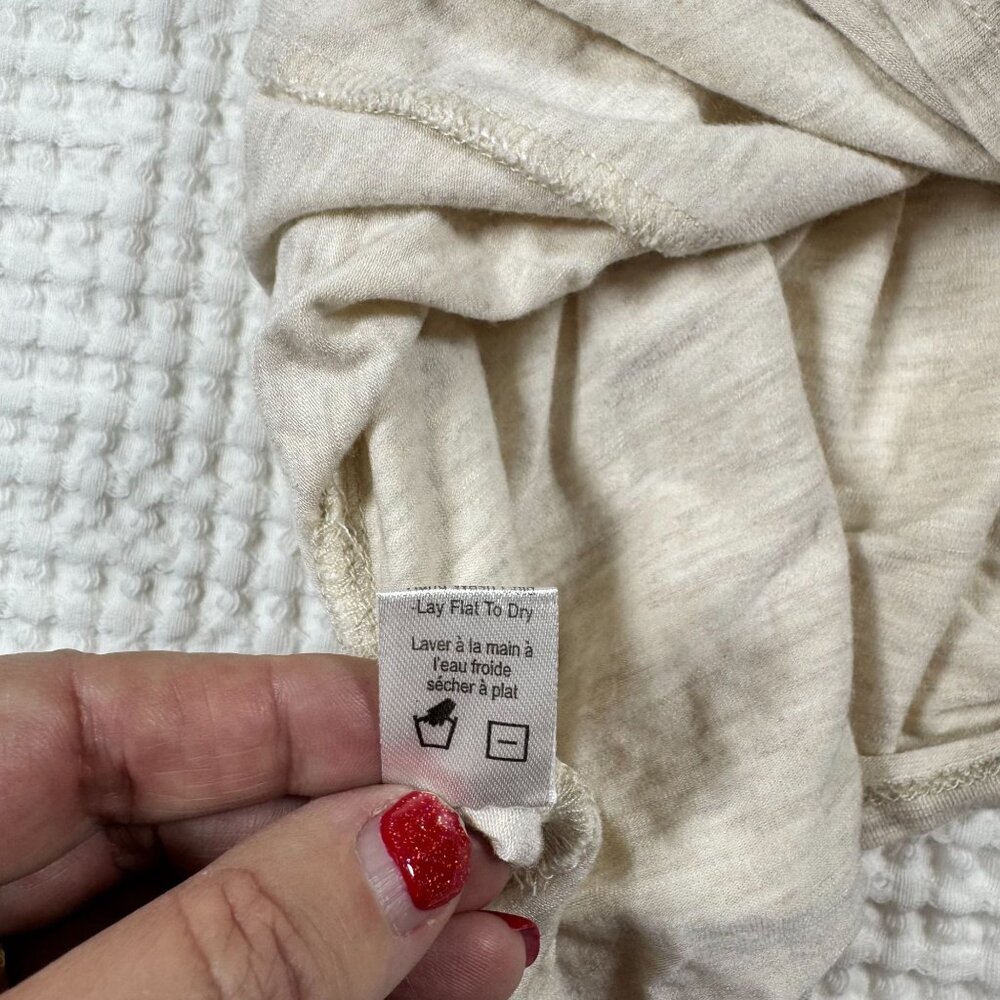 Anthropology 1.9 Womens Beige Long Sleeve Tunic Top With Ruffle Detail Size L - Picture 10 of 13